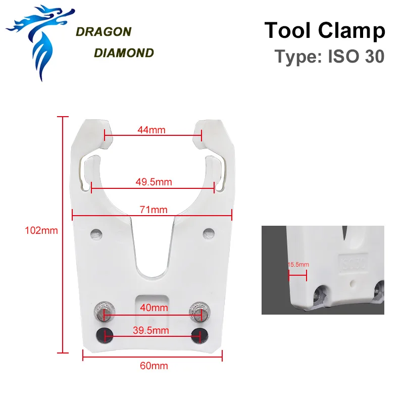 ISO30 Spindle Tool Holder Knift Rest Fork Claw Clamp Shank ER32-50L ATC For Auto Changer Gripper CNC Router Machine Collet Chuck