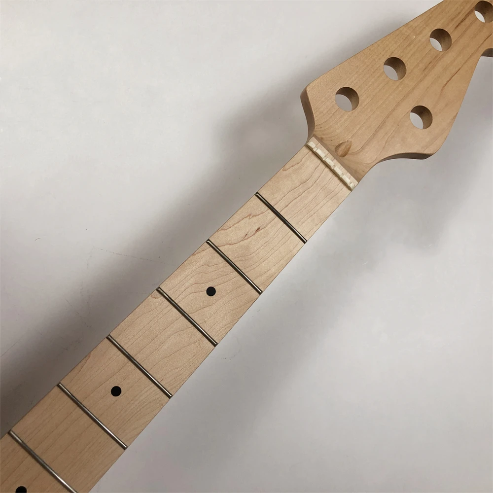 

5 String Electric Bass Neck Maple 21 Frets Fretboard Dot Inlay 34inch Heel: 75mm Matte