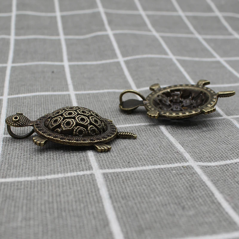 2pcs/lot 9*32*52mm Fashion Animal Antique Bronze Metal Alloy Longevity big Tortoise Charm Animals Charms Jewelry Pendant X1884