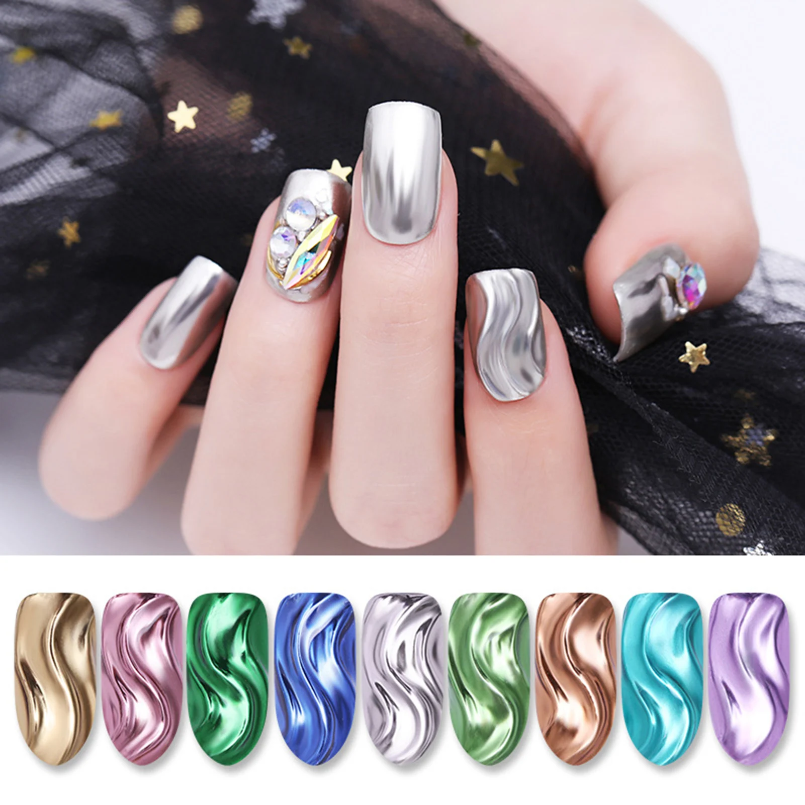 Women Beauty Fashion Shinning Mirror Chrome Effect Nail Art Dust Glitter Powder Nail accessories втирка для ногтей 2020