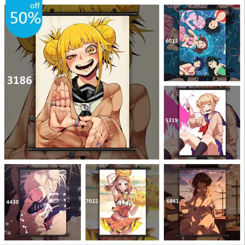 Boku No My Hero Academia Ochaco Uraraka Himiko Toga Yaoyorozu Momo Asui Tsuyu Ashido Mina Anime Poster Canvas Painting Home Deco