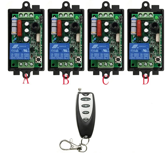 Wireless RF Remote Control Light Switch 10A Relay Output Radio AC 220V 1 CH Channel 1CH Receiver Module +Transmitter