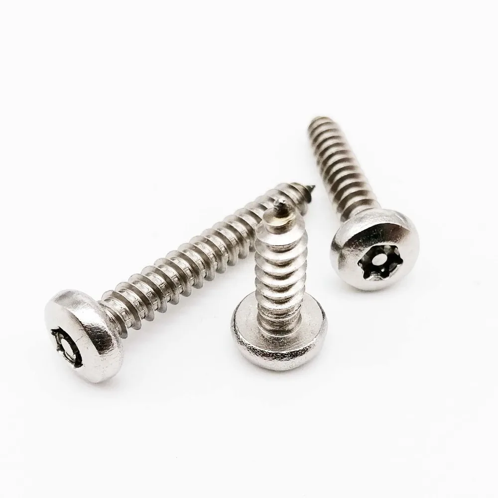 HZYUEGOU 20X M2.9 M3.5 M3.9 M4.2 M4.8 304 Edelstahl Sechsrund-Torx-Schraube mit Sicherheitsstift Selbstschneidende Holzschraube – Detail 3