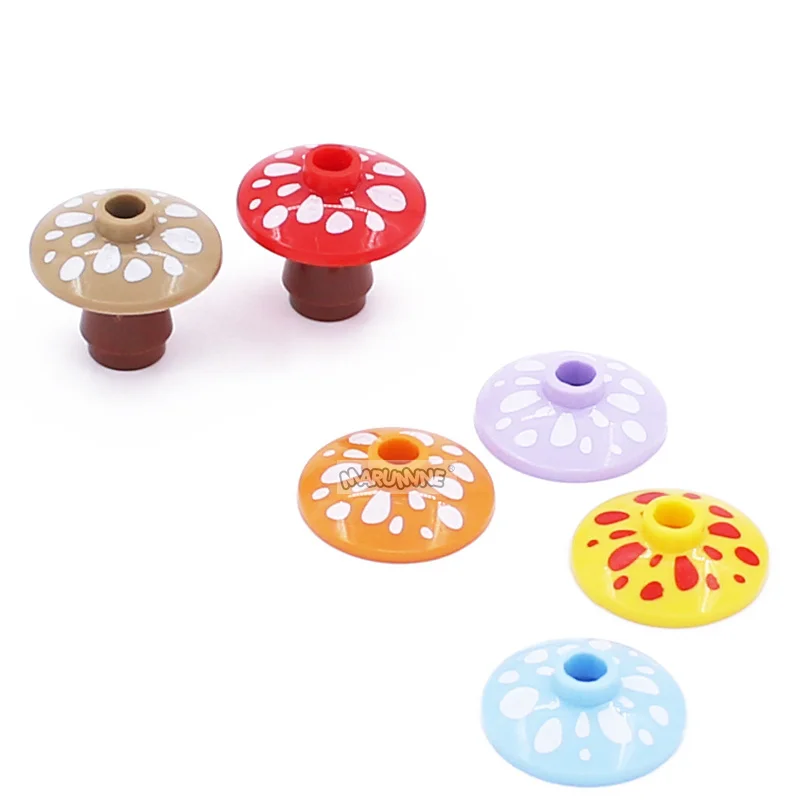 Marumine 40PCS MOC Bricks Mushroom 12992 Building Blocks Fungus 59900 4740 Plant Natural DIY Parts Pieces Accessories