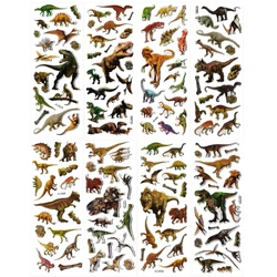 8 Sheets 120+pcs 3D Dinosaur Stickers DIY Waterproof Classic Bubble Stickers Scrapbook Decoration Toys Children Kids Boy Gifts