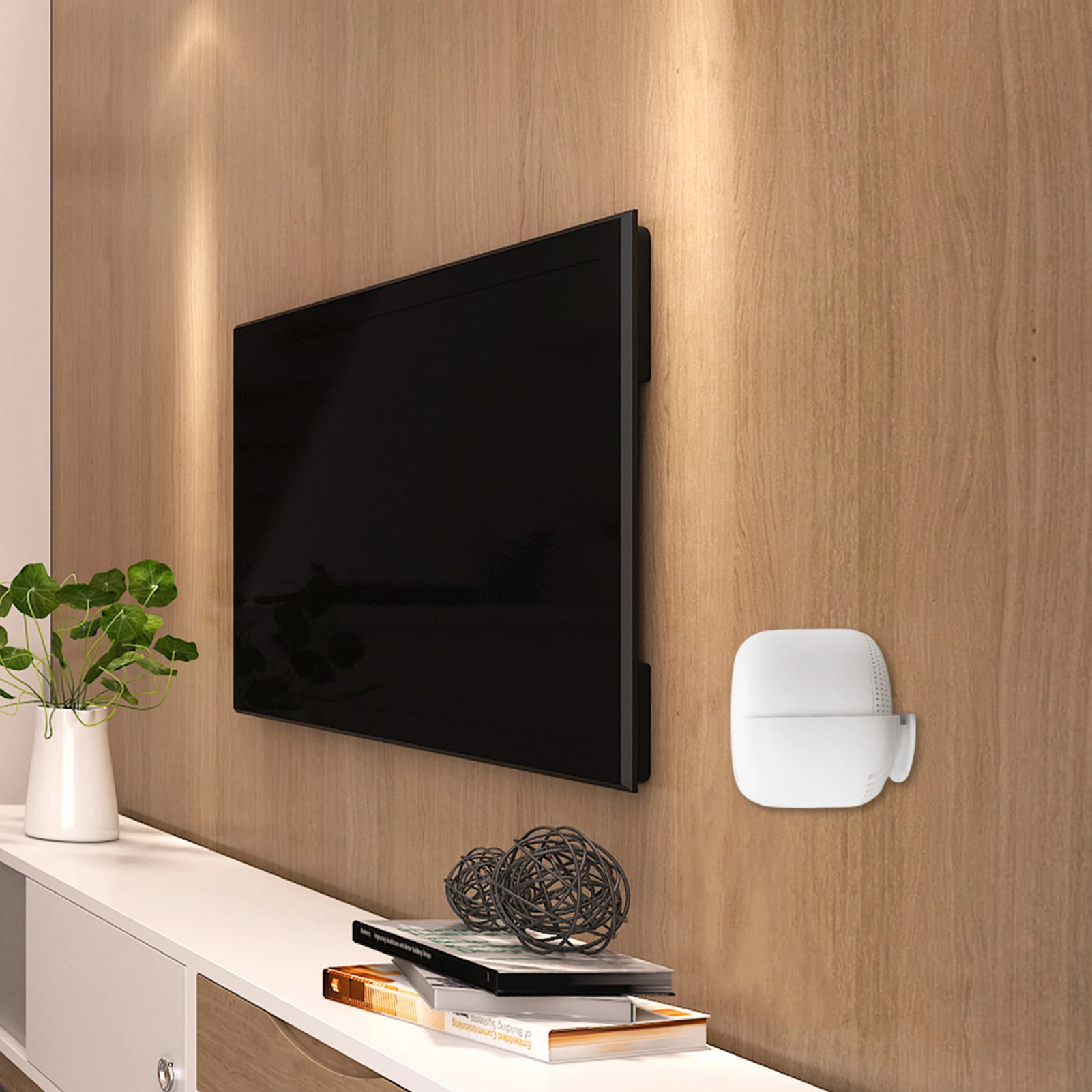 Suporte de parede para roteador wi-fi, suporte de prateleira para google nest, fácil instalação, acessório, solução que economiza espaço, suporte de parede