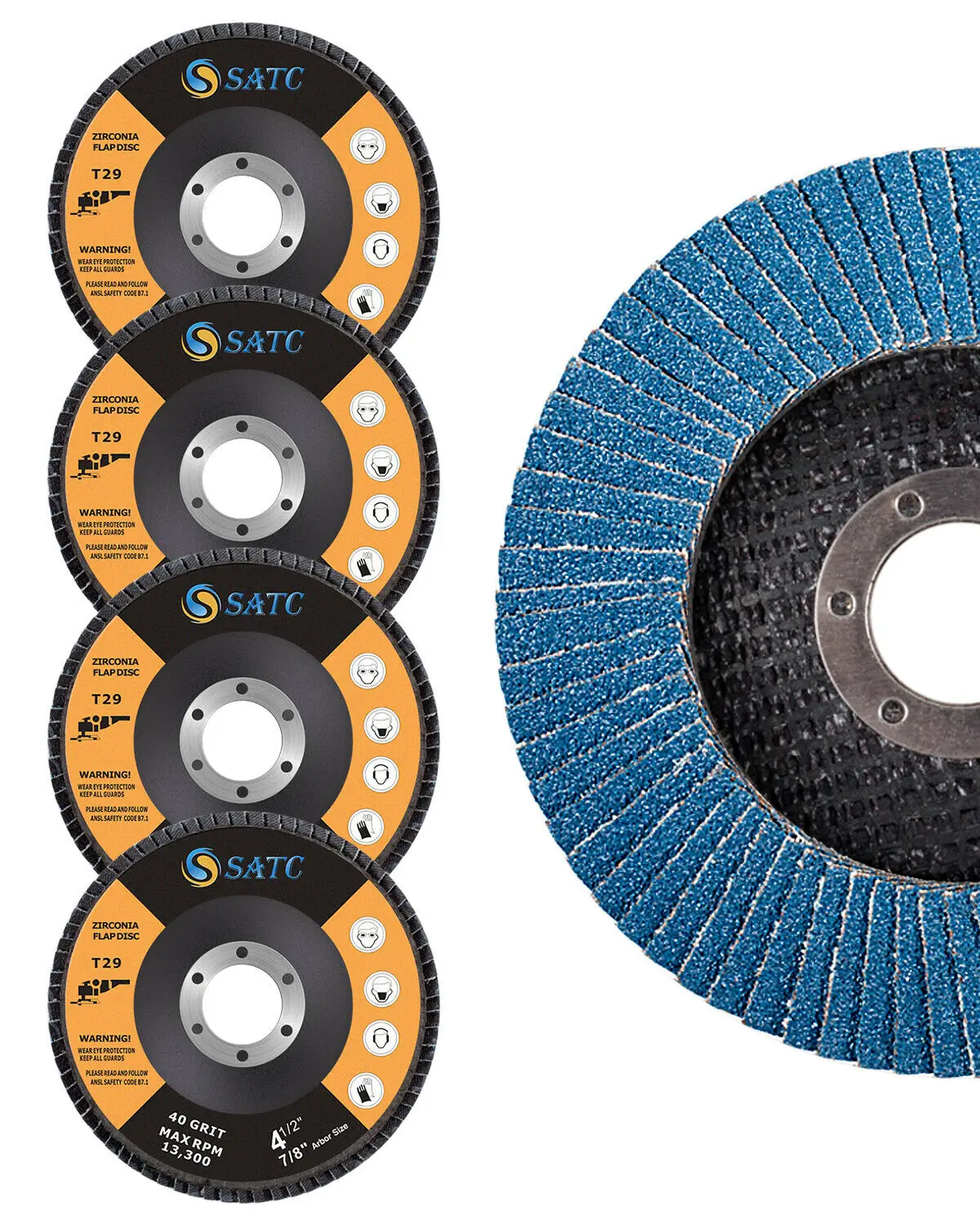 Dischi lamellari da 5 "4.5" x 7/8 "mola 40 grana T29 Zirconia disco smerigliatrice
