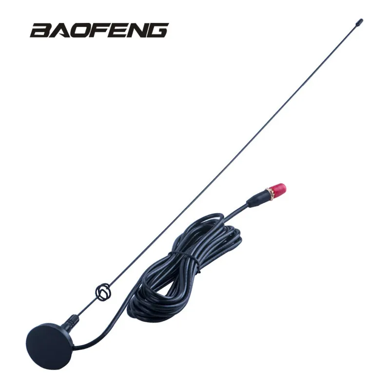 Baofeng-walkie-talkie UT-108UV, antena de ganancia de coche, SMA-F, UHF, VHF, Base magnética, UV-5R, BF-888S, UV-5RE