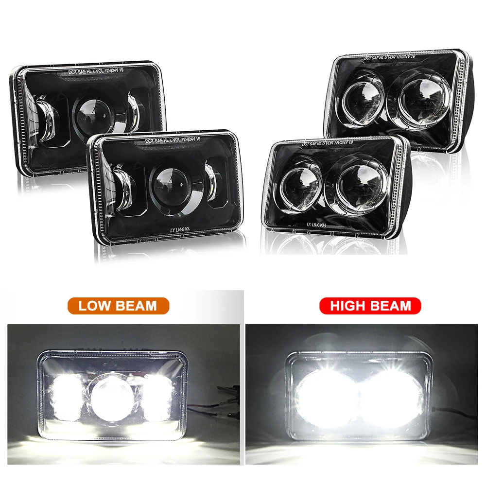 

Bright Daytime Running Light 4X6 LED Headlights For Peterbil Kenworth Freightinger Ford Probe Chevrolet Oldsmobile Cutlass