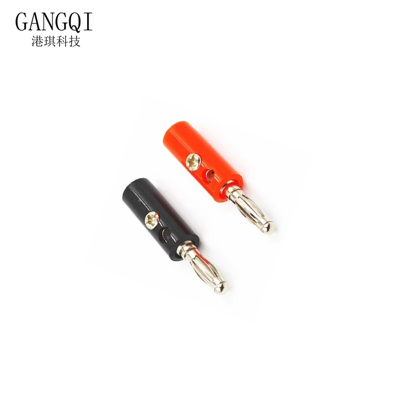 10Pcs Black & Red Wire Audio Speaker Cable Banana Plug Connectors 4mm Adapter