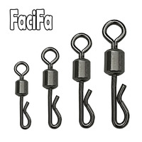 25 / 50 / 100pcs Bearing Swivel Fishing Connector Q Shaped Quick Change Swivels For Carp Fishing Terminal Tackle Accessories