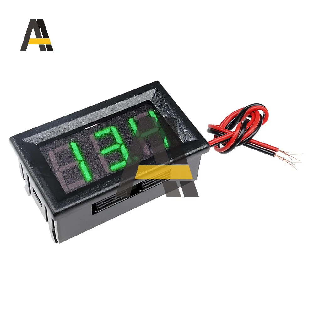 0.56นิ้ว Mini Digital Voltmeter Ammeter 2สายไฟ DC 4.5-30V 10A แผง Amp Volt เครื่องวัดแรงดันไฟฟ้า tester Blue Dual จอแสดงผล LED