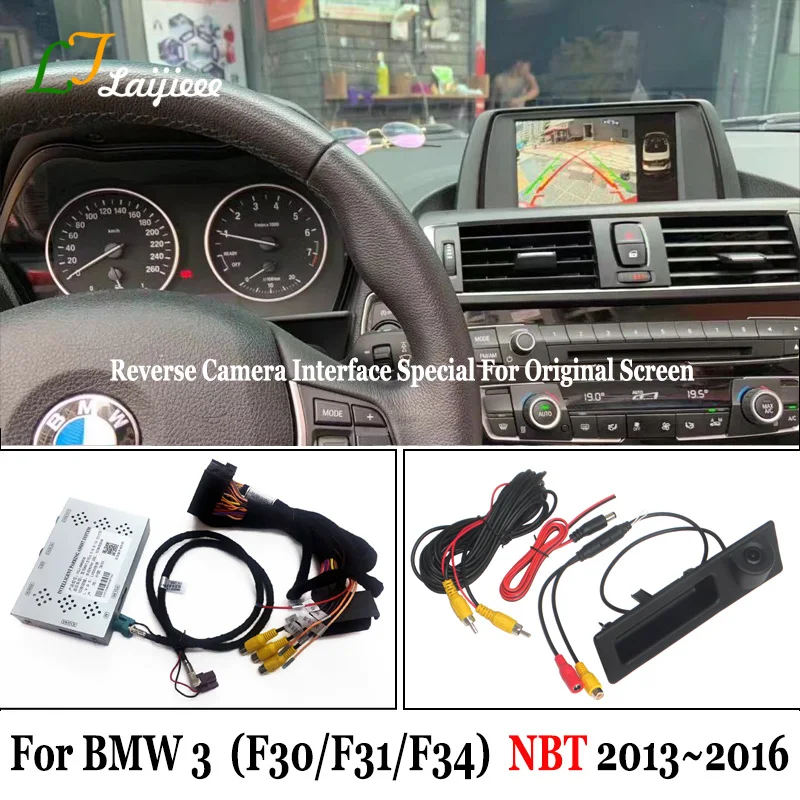 For BMW 3 Series F30 F31 F34 2013 2014 2015 2016 NBT System HD Rear View Reverse Camera Kit Update OEM Screen No Need Coding