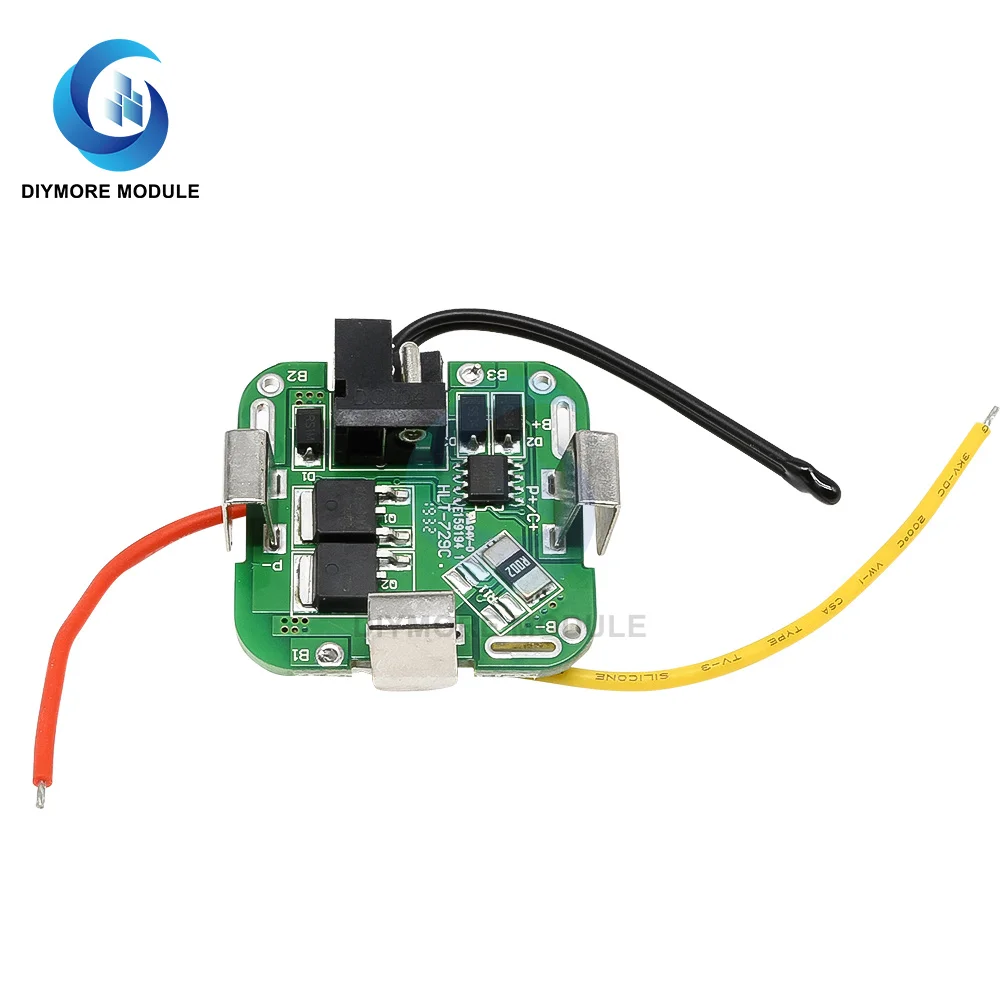 BMS 4S 14.8V 2MOS 18650 Lithium Battery Charging Protection Board DC Plug In with Cable For Power Bank/Electric Tools