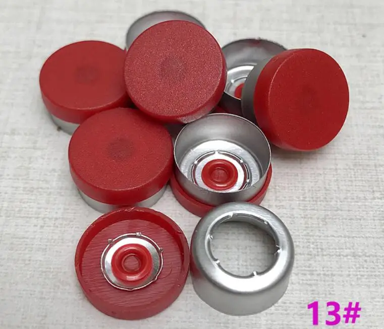 1000pcs 13mm Color options Aluminum Plastic Cap Glass Vial Caps Seal Tear off Cap Aluminium tops for crimp glass vial