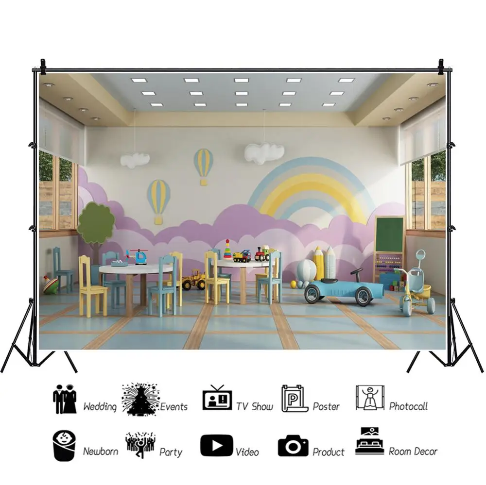 Yeele غرفة الطفل سيارات لعبة الغيوم المشهد الداخلي استحمام الطفل صورة خلفية الطفل صورة خلفية فوتوزون استوديو الصور