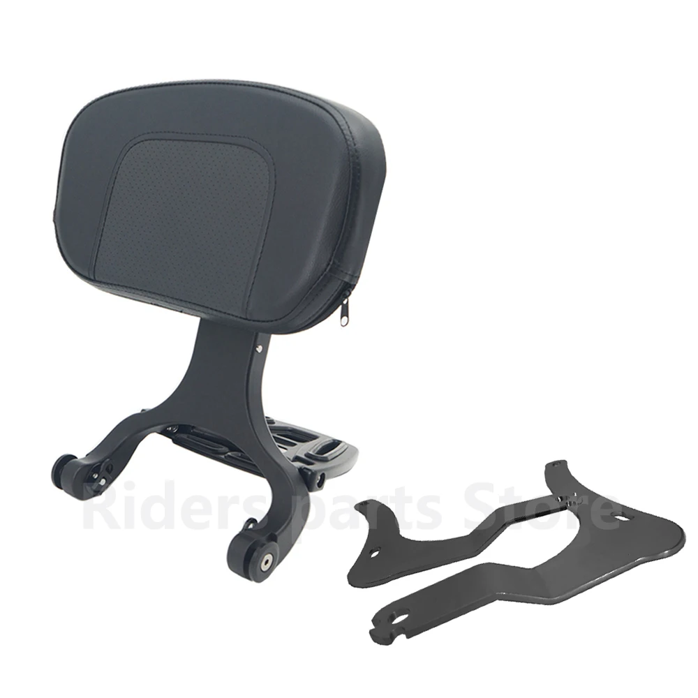 Multi-Purpose Driver Passenger Backrest Black Chrome For Kawasaki Vulcan 900 Classic