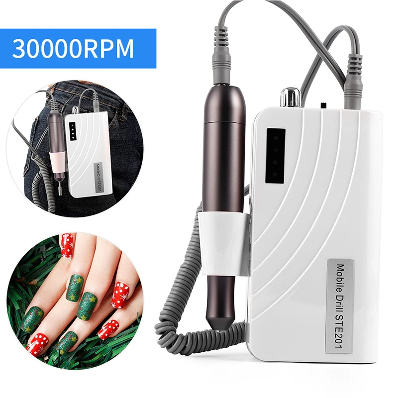 Campione gratuito 30000rpm Manicure elettrico professionale Pedicure lima per unghie trapano per unghie portatile per salone di bellezza