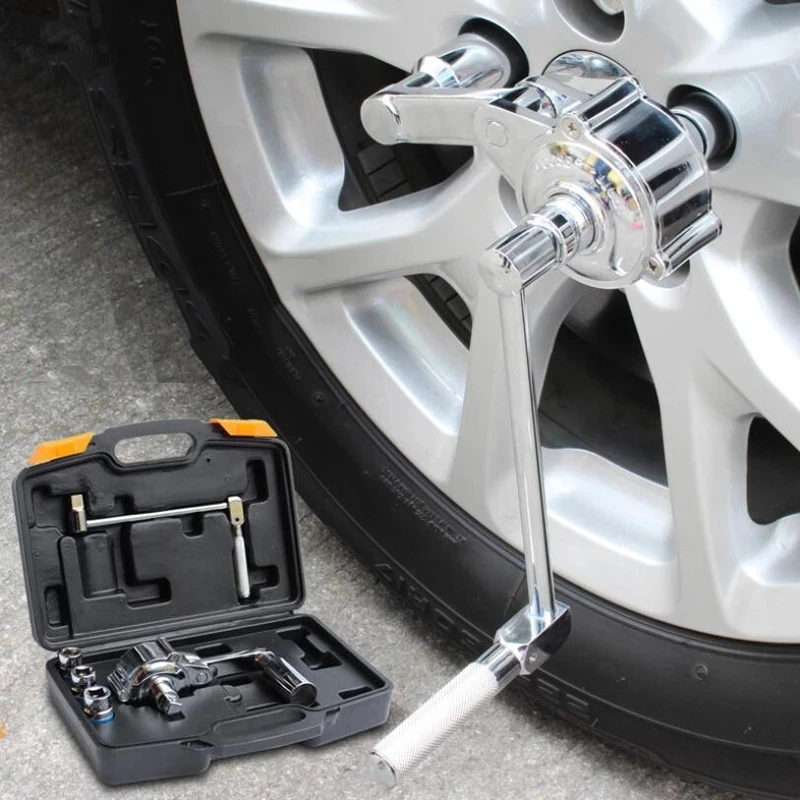 Torsion torque multiplier wrench lug nut remover type automobile tire removal labor saving wrench