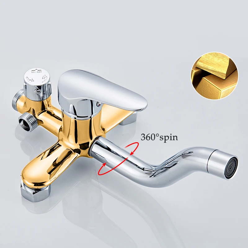 XAOZO Bathroom Shower Set SPA Shower Head Bath Shower Rotatable Mixer With Hand Shower Faucets Rainfall Chrome Showers Copper