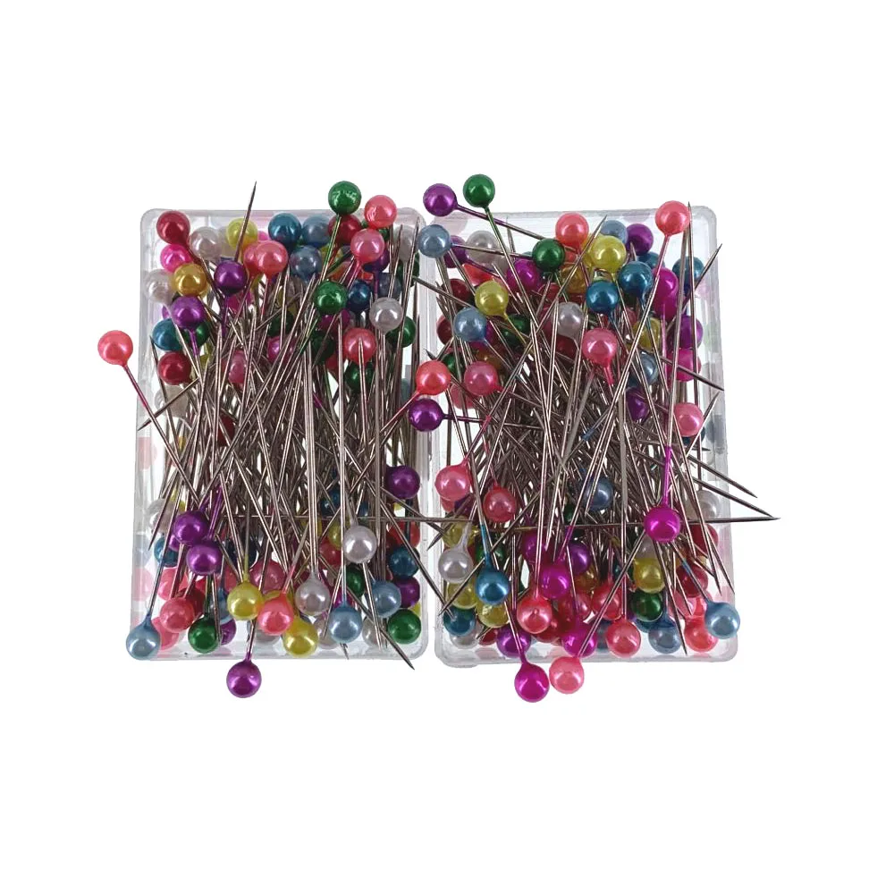 

100pcs Long pearl head dressmaking pins sewing tools for wedding corsage florists pins with box accessories DIY tools