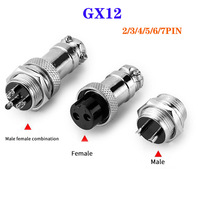 1set GX12 2/3/4/5/6/7 pin male + female 12mm L88-93 circular aviation socket plug wire panel connector series