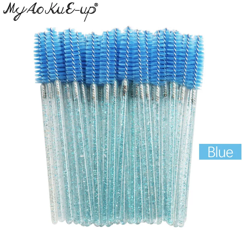 Neue Kristall Wimpern 150 Stück Diamant Griff Pinsel Mascara Zauberstäbe Applikator Kosmetik bürste Einweg Make-up Pinsel Werkzeuge – Detail 13