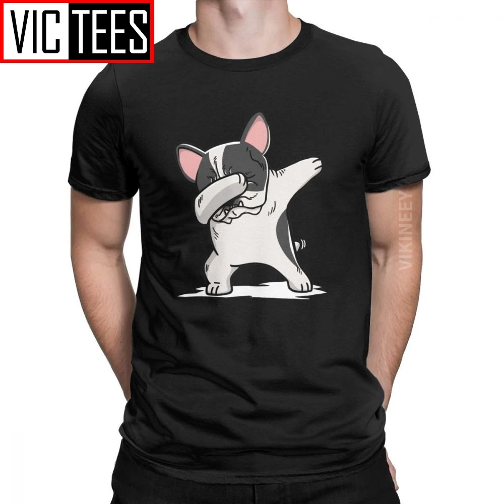 Funny Funny Dabbing Pied French Bulldog Dog Lover Tshirt Men 100 Percent Cotton T Shirt 2020 Clothes