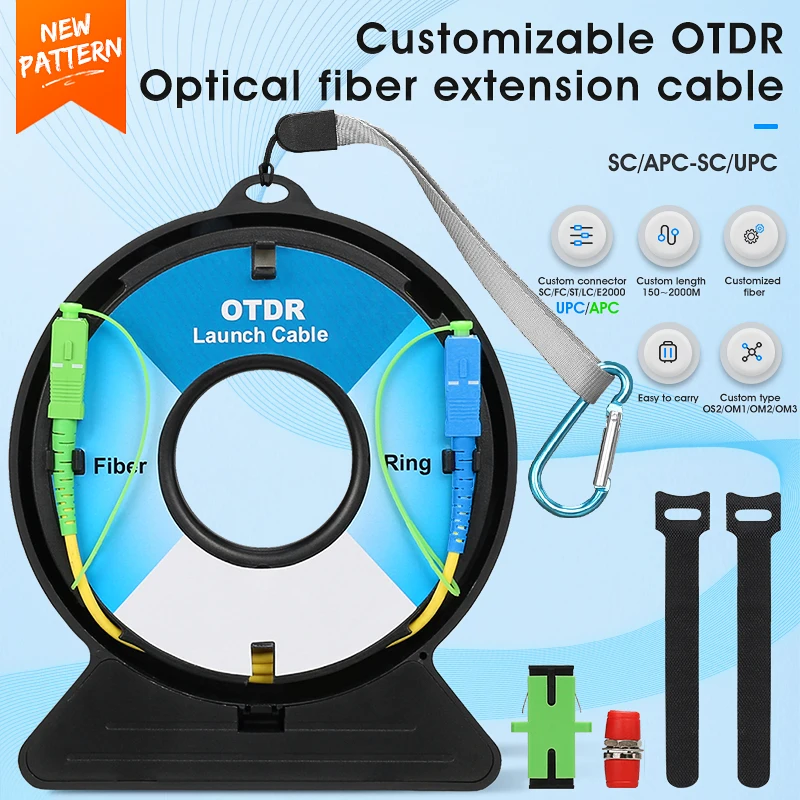 SC/APC SC/UPC 1KM OTDR Launch Cable Single Mode Optical Time Domain Reflectometer Optical Fiber Test Extension Line Fiber Ring
