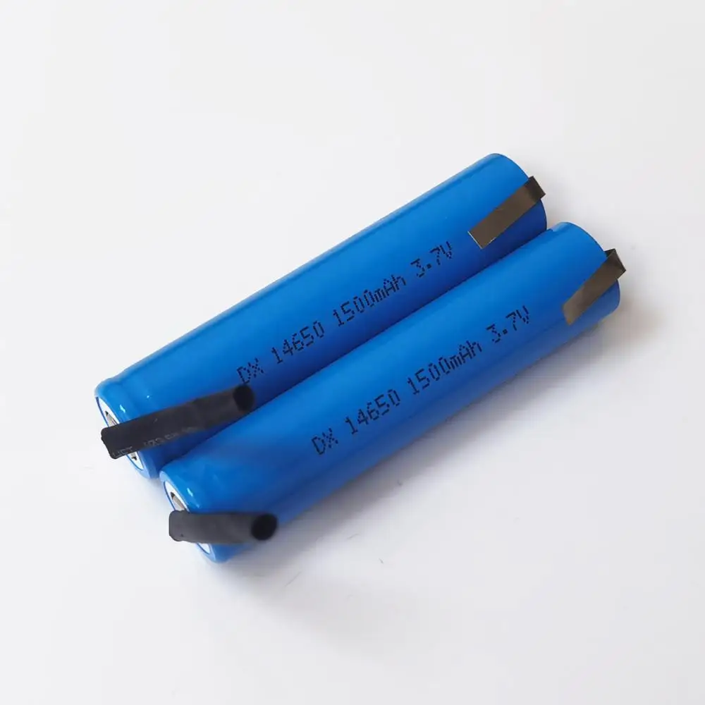 4-10PCS 3.7V 14650 lithium ion rechargeable battery li-ion cell baterias 1500MAH with welding pins for flashlight electric razor