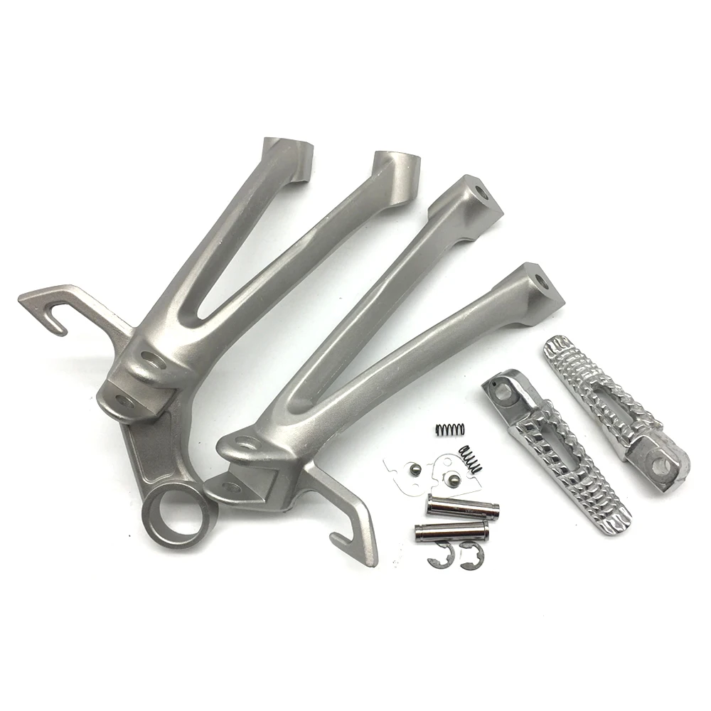 

Motorcycle Silver Rear Passenger Foot Pegs Bracket Fit For Suzuki GSXR600 GSX-R750 2008-2010 2009