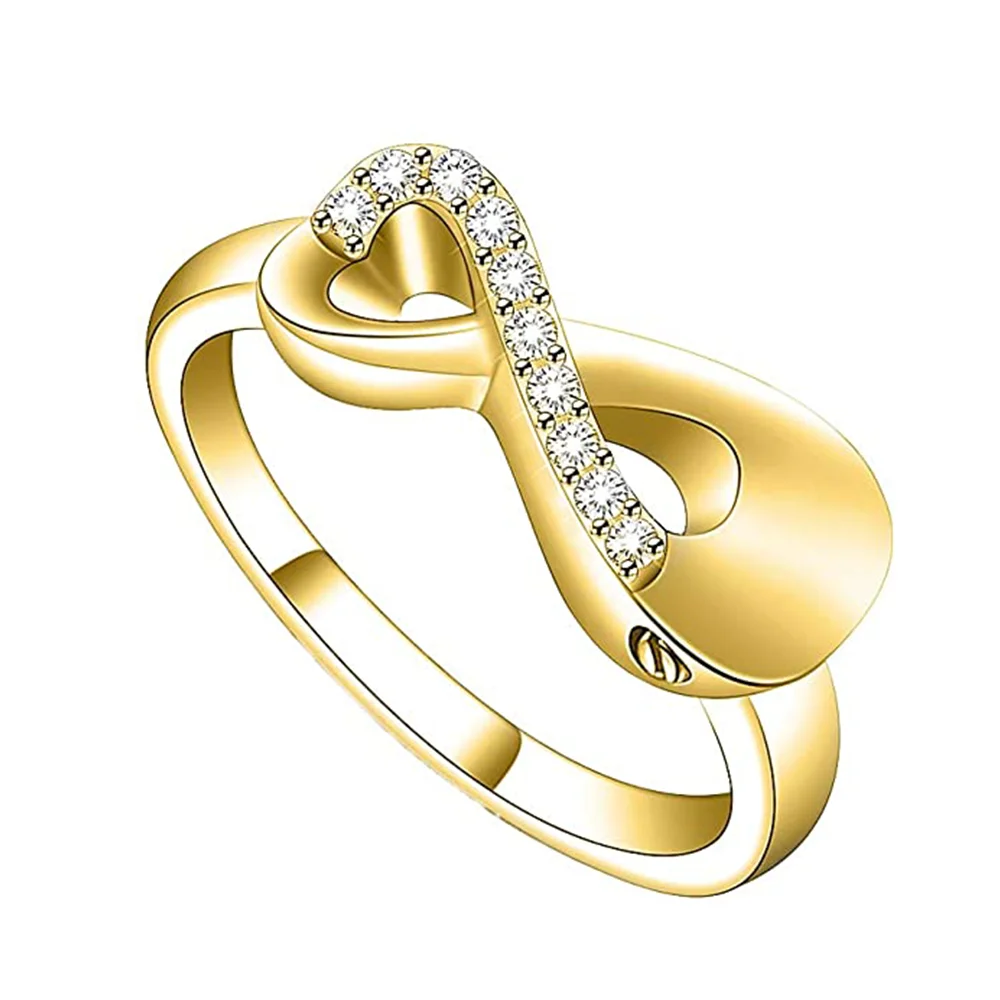 Infinity Cremation Ring for Ashes Holder Keepsake Jewelry Stainless Steel Memorial Finger Ring for Women