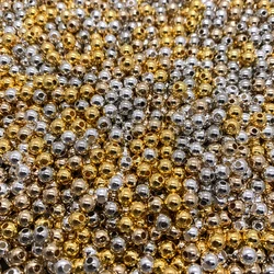 3 4 5 6 8 10 12mm 1000-20pcs Gold /Silver-Acrylic Plated Round Seed Spacer Beads For Jewelry Making DIY Jewelry Accessories