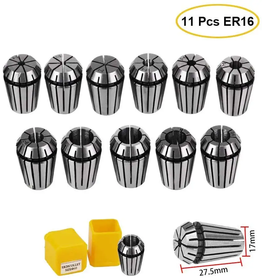 ER16 1-10 Mm Primavera Collet Set per Strumento di Fresatura Cnc Tornio Macchina per Incidere Primavera Collet Mandrino di Precisione 0.008 er 16 Cnc Collet