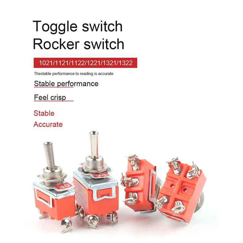 Joli à bascule interdit, 15A, 250V, 2/3/4/6 broches, 2/3 positions, terminal ON-OFF ON-OFF-ON, 1121, 1021, 1321, 1322, 1 pièce