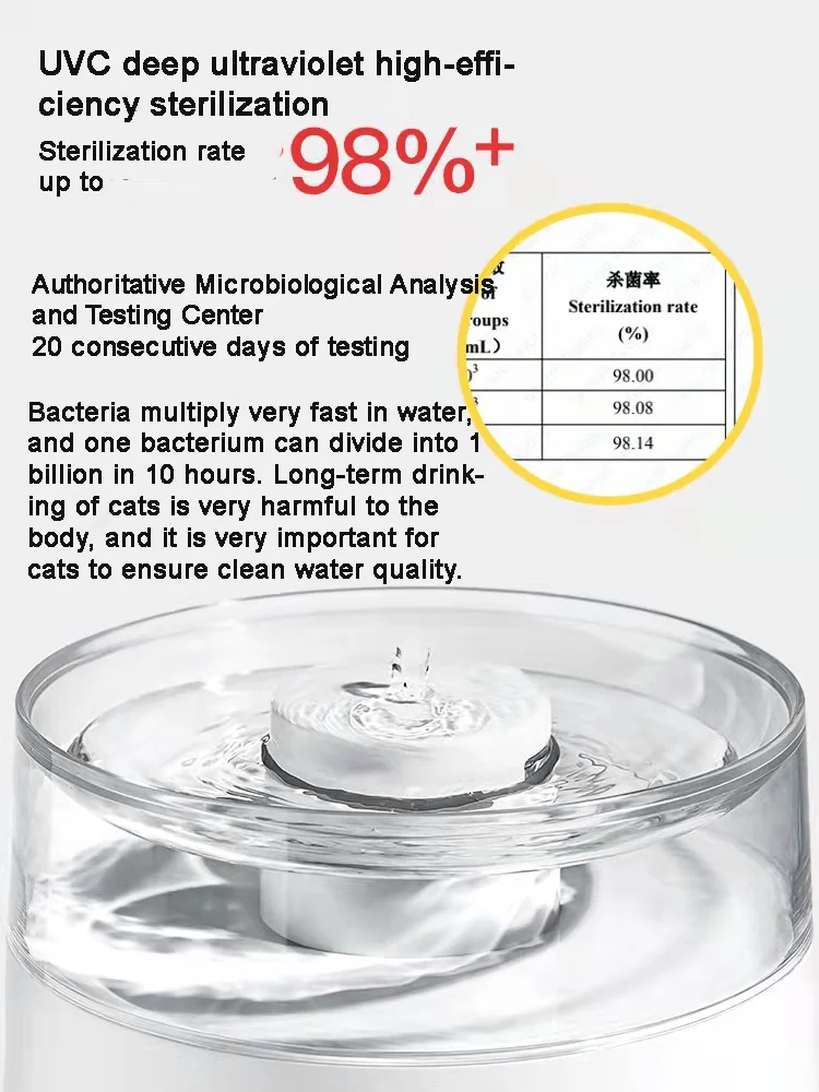 Imagem -06 - Saúde Tranquila Gato Fonte de Água uv Esterilização Inteligente Pet Dispensador de Água do Cão Fonte de Água Controle App Bebedero de Agua Mascota