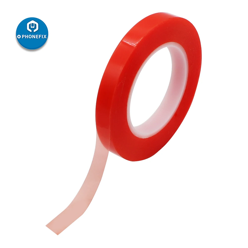 PHONEFIX PET Rosso Pellicola del Nastro Adesivo Trasparente Acrilico Trasparente Nessuna Traccia Adesivo Nastro Biadesivo Per Il Telefono LCD Pannello Dello Schermo di Riparazione