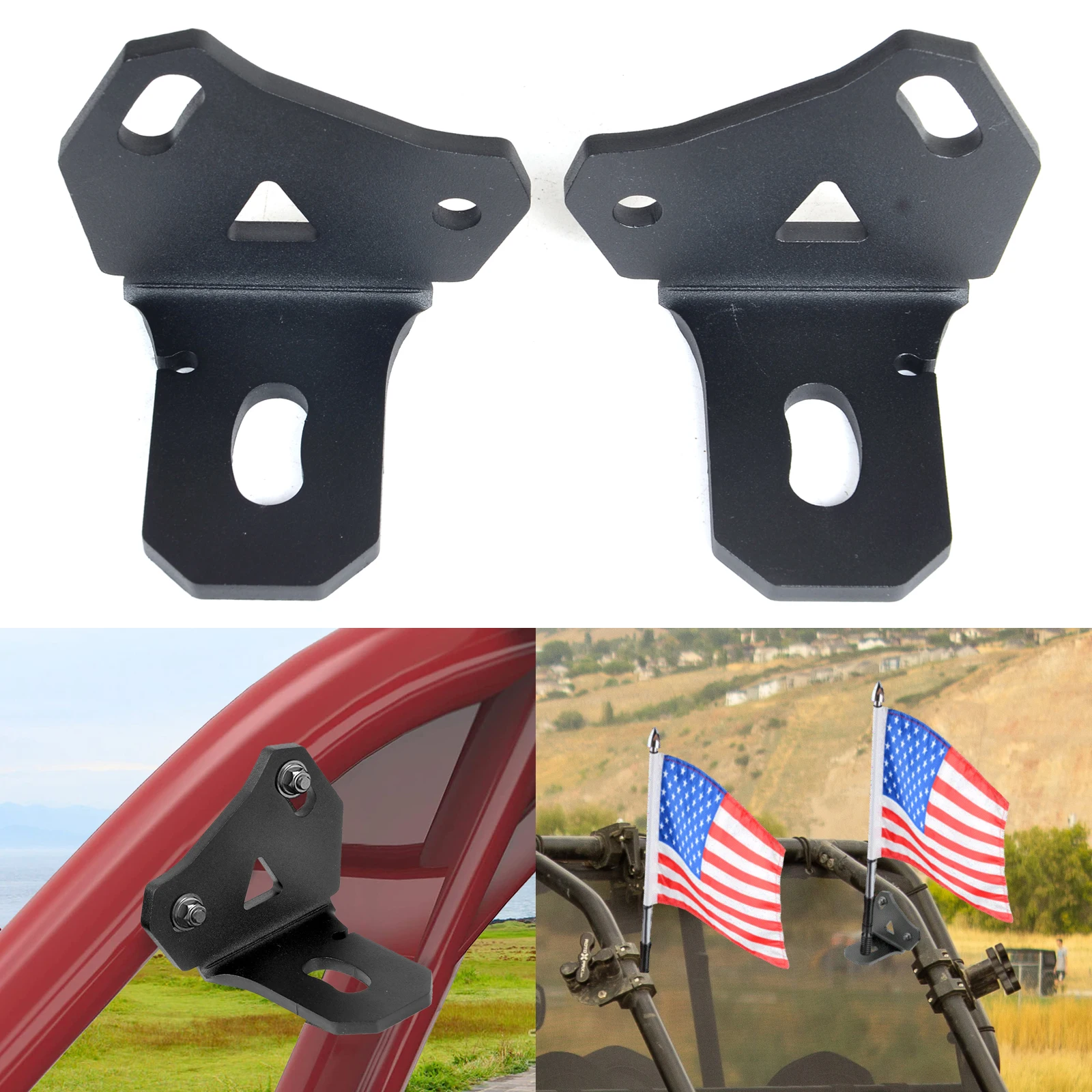 

X3 LED Whip Light Flag Mount, UTV Rear Pillar Flag Antenna Mounting Brackets for Can Am Maverick X3 & X3 Max Turbo DS RS RR