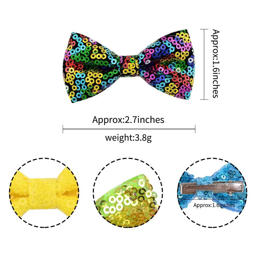 40Pcs 2.75 Inch Glitter Hair Bows for Girls Sequin Bows with Alligator Clips Hair Accessories for Baby Girls Toddlers Kids In Pa