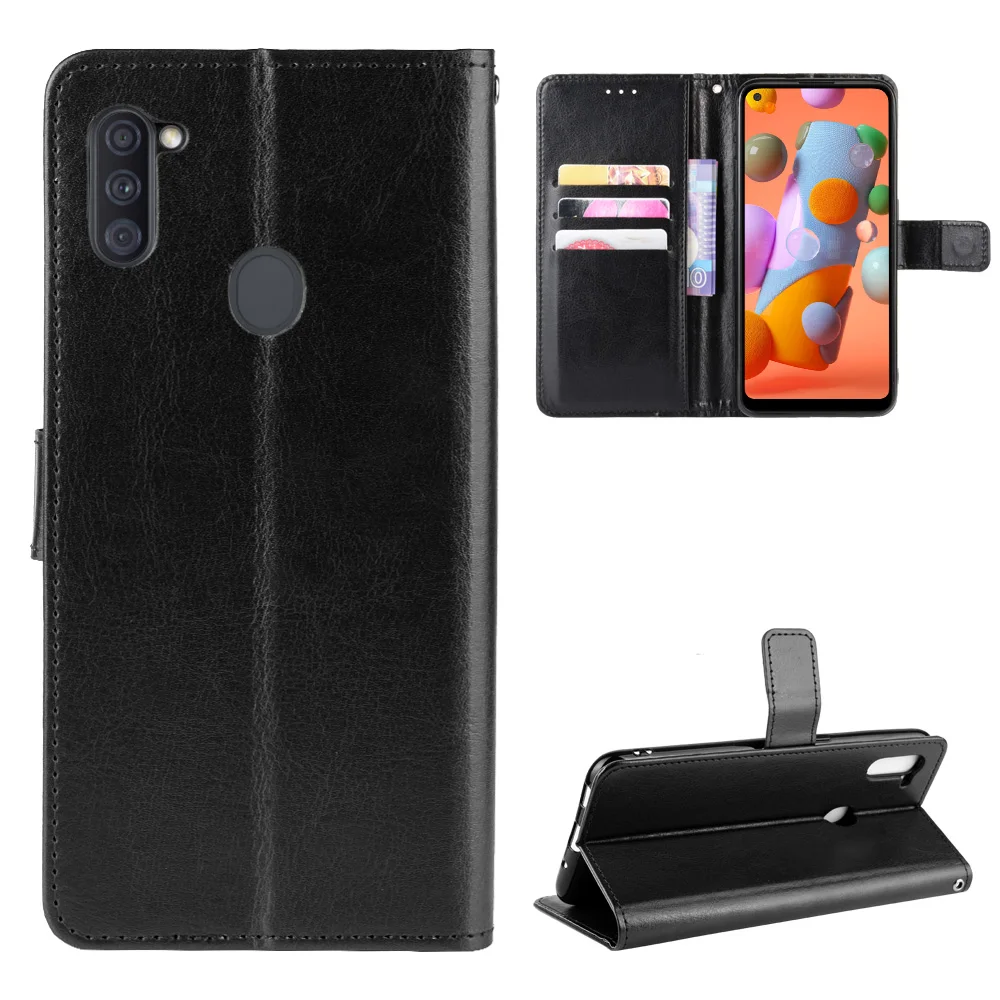 

For Samsung Galaxy M11 Case Luxury Leather Flip Wallet Phone Case For Samsung M11 M115 M115F Case Stand Function Card Holder