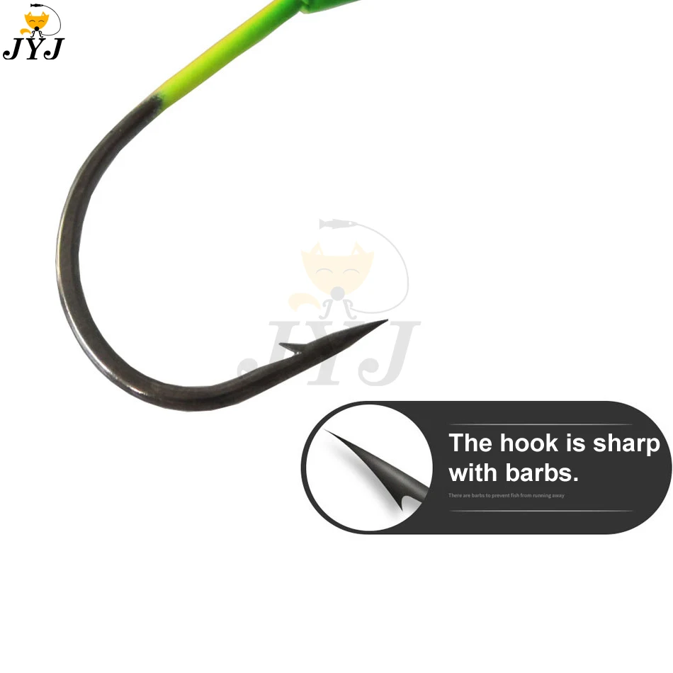2pcs/lot 10g 15g 20g 30g 40g 45g Colorful fish head hooks Jig Head Hook for Soft Shad Lure Strong Jig Head Jigging Bait Lure
