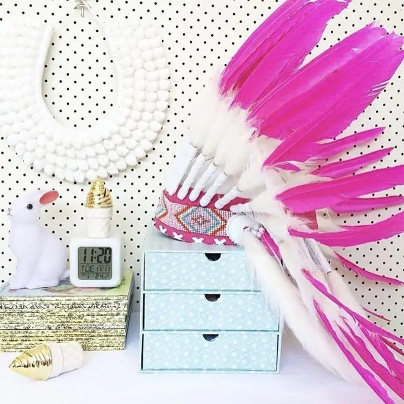 Indian Feather Headdress American Native Indian Feather Headpiece Feather Headband Headwear Party Decoration Photo Props cosplay