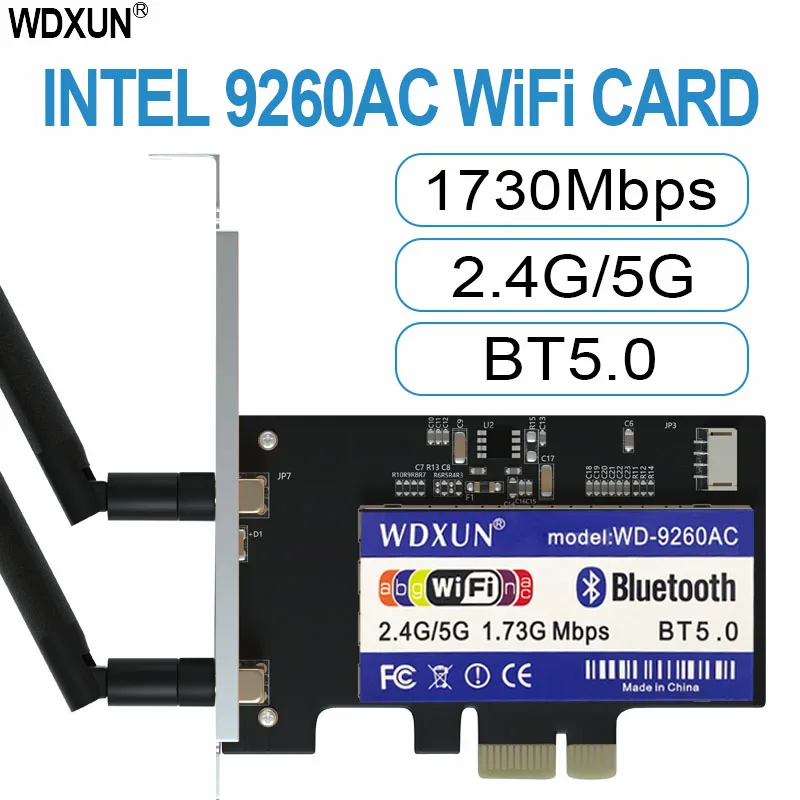 Desktop Intel 9260ac 9260ngw 1730 mbps pci-e pcie 1x WiFi adapter MU-MIMO Bluetooth 5,0 Wireless-AC 9260ac