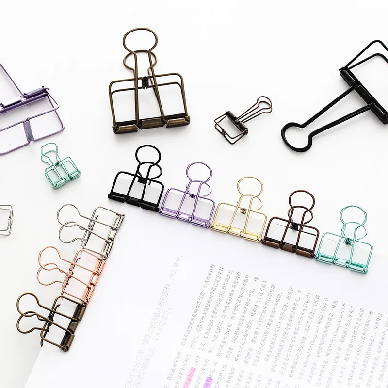 2/5Pcs Mini Schreibwaren Aushöhlen Binder Clips Papier Clips Notizen Notebook Clips DIY Lesezeichen Material Escolar