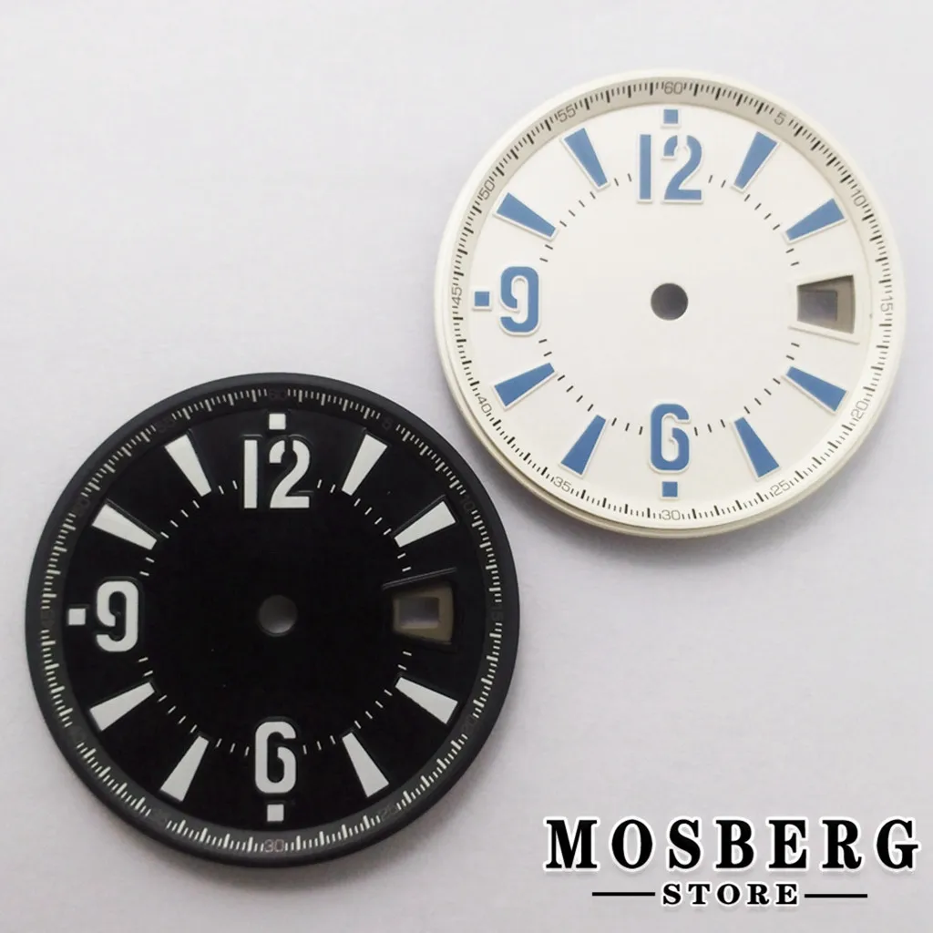 31.5mm Sterile Black White Watch Dial With Date Window For ETA2824 2836 Miyota8215 8205 821A DG2813 3804 Movement Accessories