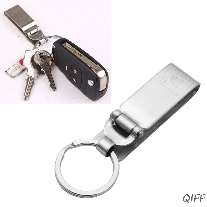 Anti-Lost Heavy Duty Stainless Steel Belt Keyring Holder Key-Clip Detachable