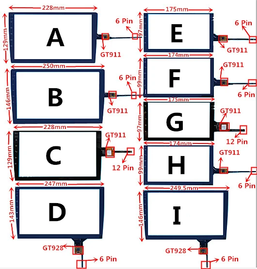 

7/9/10.1/10.2 Inch GT911 GT928 Capacitive Universal Digitizer For Car DVD GPS Navigation Multimedia Touchscreen Panel Glass