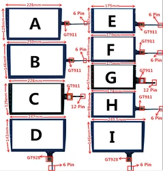 7/9/10.1/10,2 zoll GT911 GT928 Kapazitiven Universal Digitizer Für Auto DVD GPS Navigation Multimedia Touchscreen Panel Glas