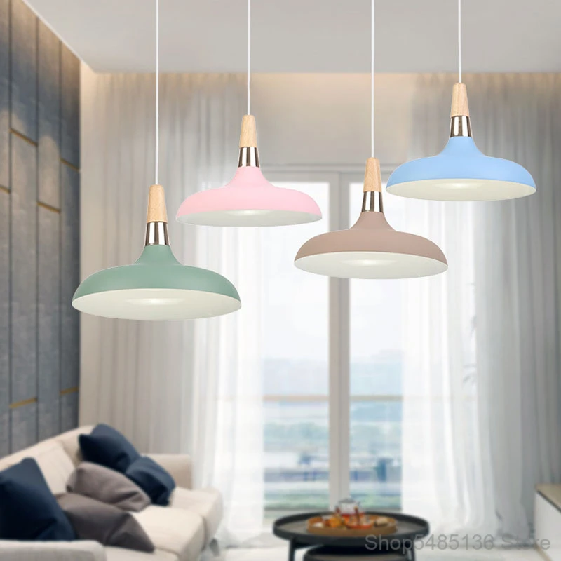 

Nordic modern restaurant pendant light creative simple personality bar cafe living room exhibition hall macaron decorative lamp