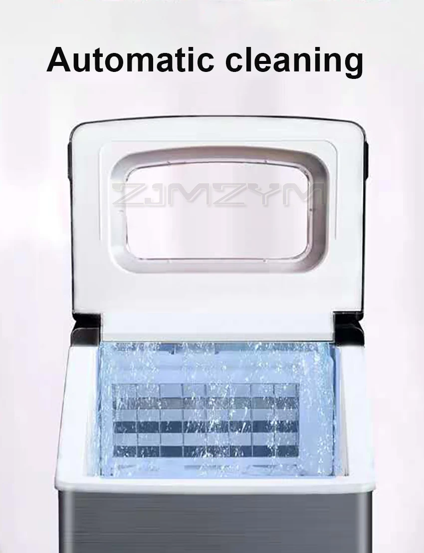 Máquina de HZB-20F comercial pequeña para el hogar, fabricante de cubitos de hielo cuadrados y automáticos, acero inoxidable, 25Kg/24H, tienda de té y leche, Fabricación de hielo